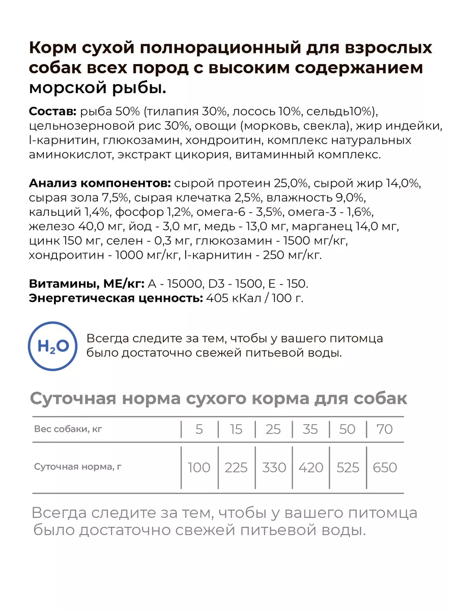 Корм для собак сухой с морской рыбой 7 кг LAPOFEED 16329905 купить в  интернет-магазине Wildberries