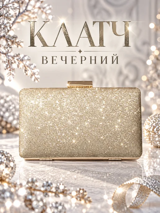 Неушанка Клатч вечерний на цепочке блестящий на выпускной свадьба, желтый