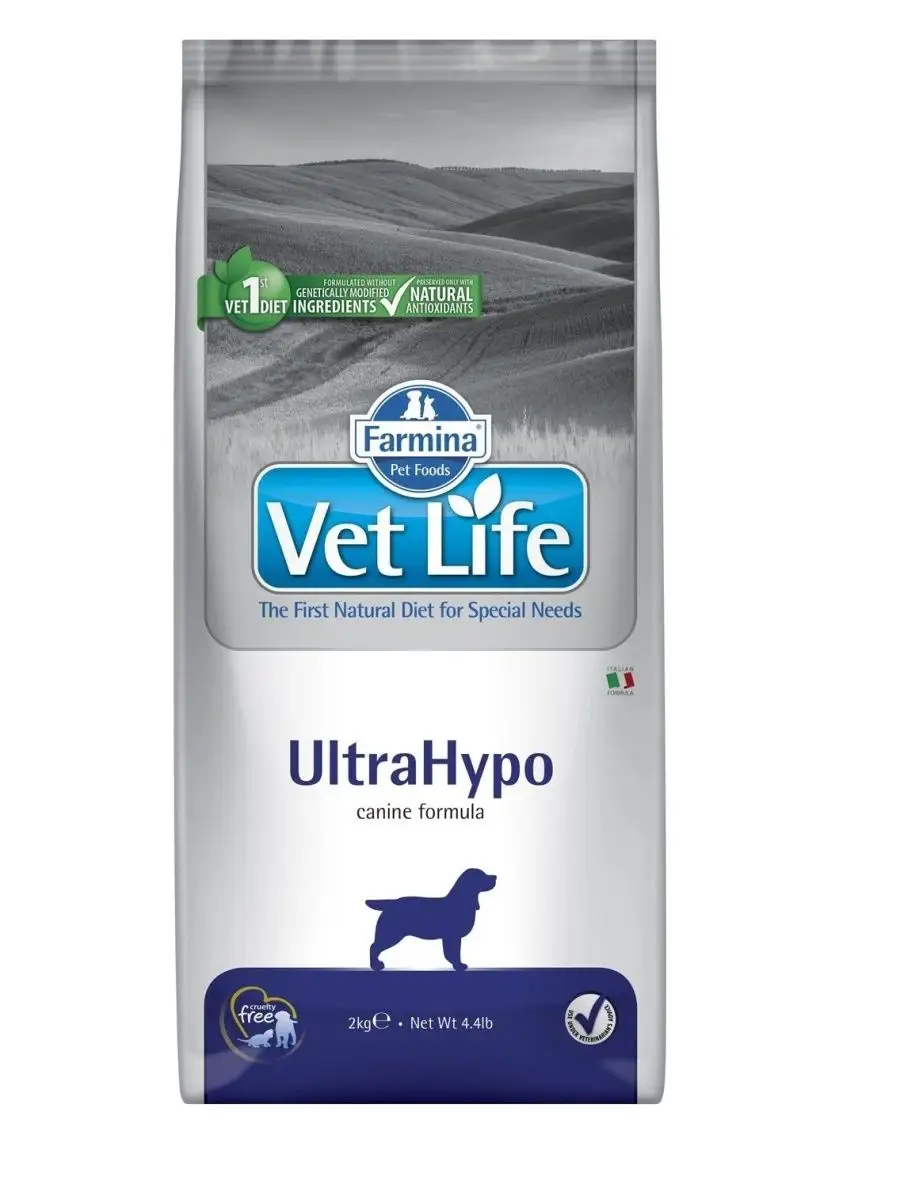 Vet Life Ultrahypo для собак. При пищевой аллергии 2кг FARMINA 16362033  купить в интернет-магазине Wildberries