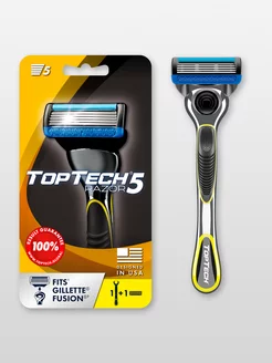 Бритва Razor5, 5 лезвий. Станок совместим с Gillette Fusion5 TopTech 16375491 купить за 330 ₽ в интернет-магазине Wildberries