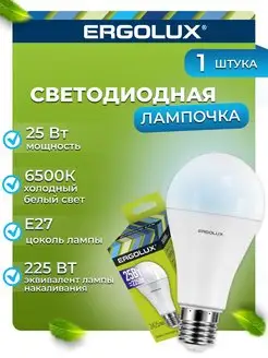 Лампочка Ergolux LED 25W 6500К Е27, светодиодная e27 Ergolux 16384554 купить за 148 ₽ в интернет-магазине Wildberries