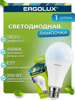 Светодиодная лампа Ergolux LED-A70-30W-E27-6K Ergolux 16384556 купить за 166 ₽ в интернет-магазине Wildberries