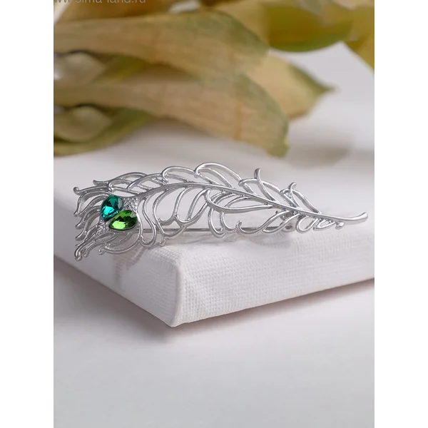 Брошь-булавка перо на пиджак