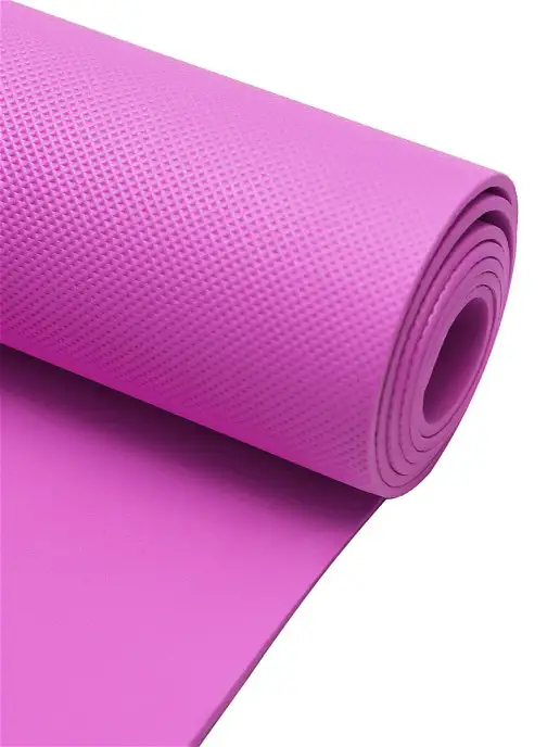 HomeFitness Коврик для йоги и фитнеса спортивный 4 мм, розовый, фото 5