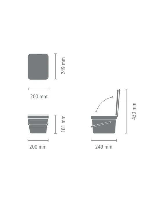 Brabantia Ведро мусорное Sort&Go встраиваемое серый 6л 109720, 6 л, фото 6