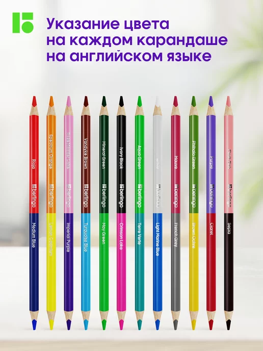 Berlingo Карандаши цветные для рисования мягкие, 24 цвета, для школы, 24 цв., фото 8