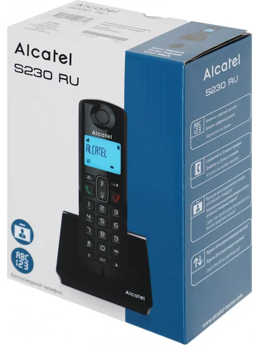Alcatel Радиотелефон домашний S230 RU BLACK, черный, фото 7