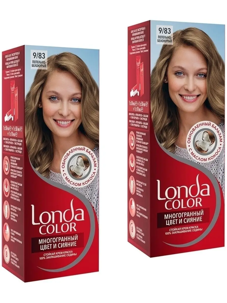 Стойкая крем-краска для волос LONDA COLOR 9/83 Пепельно-белокурый, 2 шт  LONDA 16508813 купить в интернет-магазине Wildberries