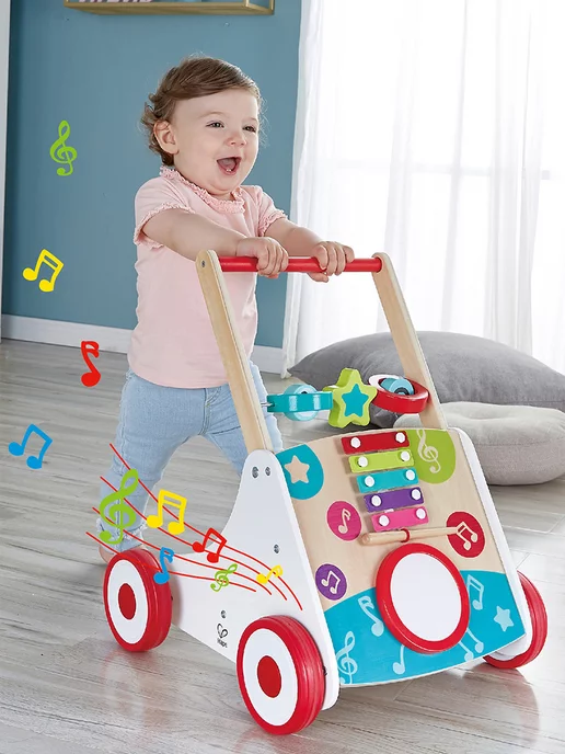 HAPE Музыкальный ходунок Каталка, голубой