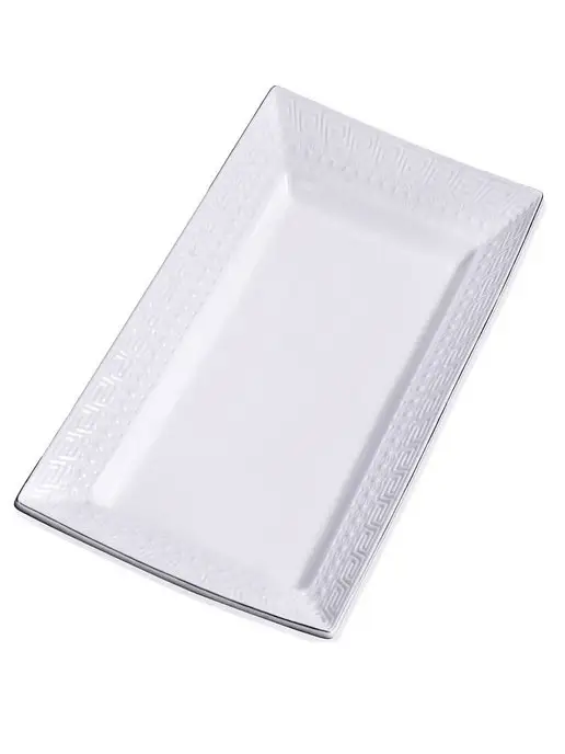 Блюдо сервировочное прямоугольное белое - фото 5