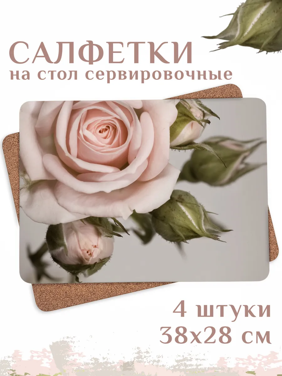 Плейсматы на стол прямоугольные, 38x28 см, 4 шт