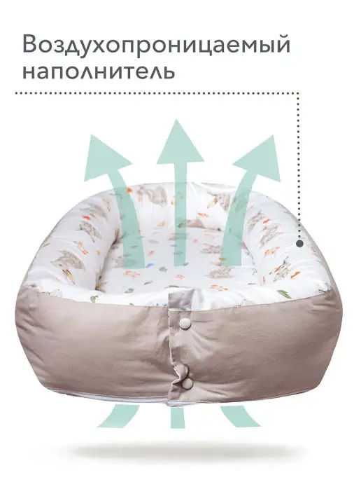 Sleep and Play Кокон для новорожденного гнездышко для сна, бежевый, фото 5
