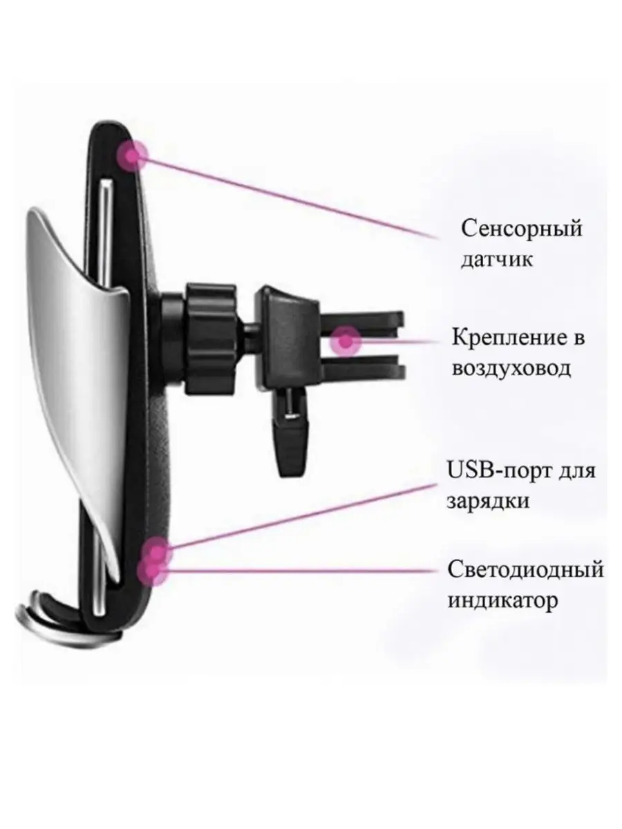 Сенсорный держатель для смартфона в машину с беспроводной зарядкой S5 / Для  телефона в автомобиле Russian Energy 16693213 купить в интернет-магазине  Wildberries