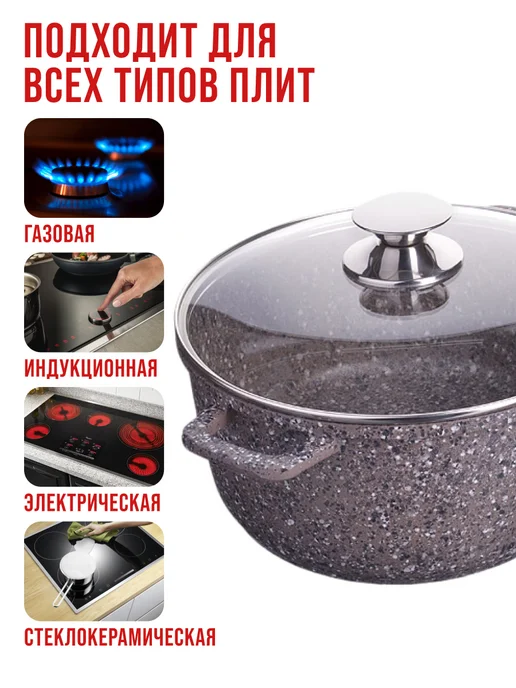 Кастрюля антипригарная с крышкой 1,6 л - фото 6
