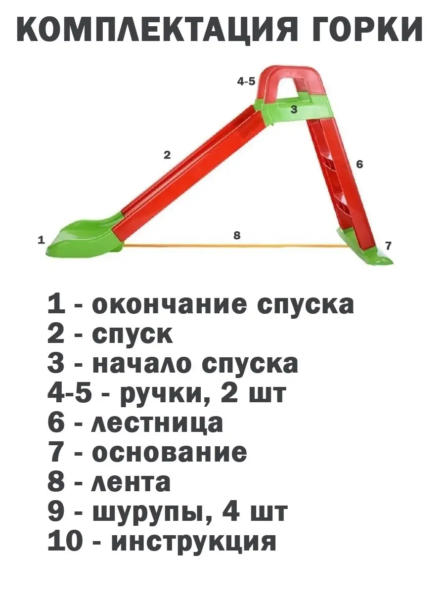 Горка игровая пластиковая для дома и улицы KIMRIK 16707990 купить в  интернет-магазине Wildberries