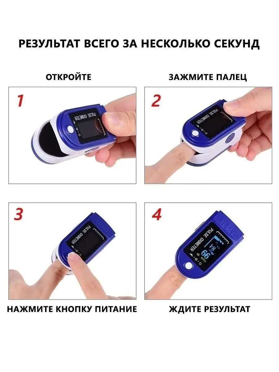 Пульсоксиметр / измеритель уровня кислорода в крови PulseOxymeter 16728828  купить в интернет-магазине Wildberries