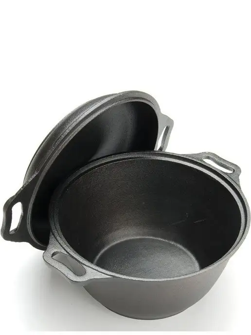 Казан чугунный с крышкой - фото 3