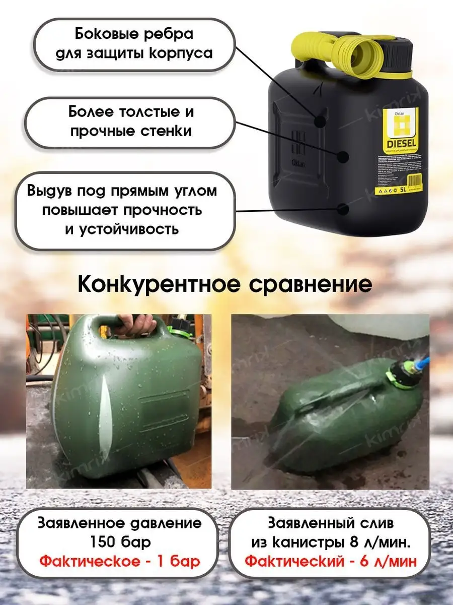 Канистра ГСМ DIESEL 10 л Oktan 16756454 купить в интернет-магазине  Wildberries