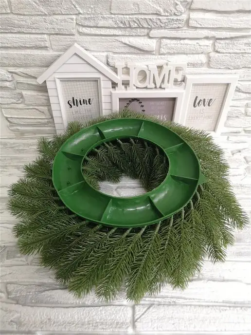 Home & Flower by E. Urasina Венок новогодний на дверь, зеленый, фото 3
