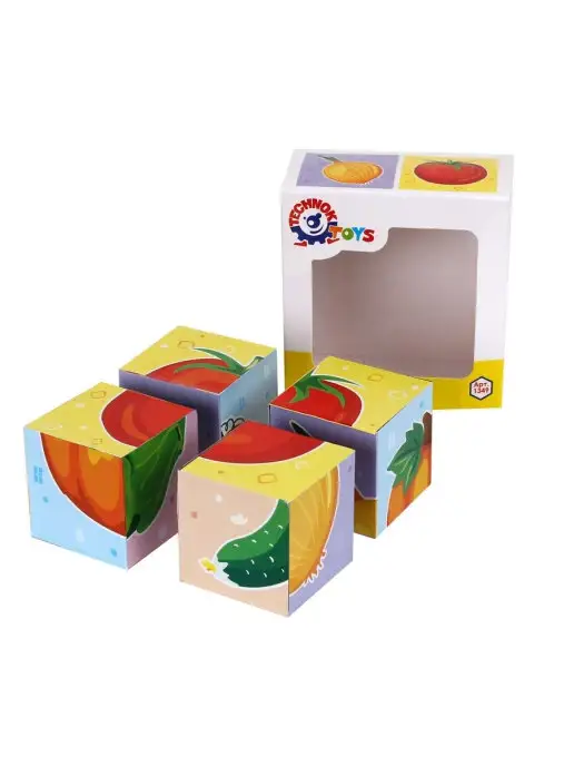 Technok Toys Набор из 4 кубиков Овощи, красный, фото 2