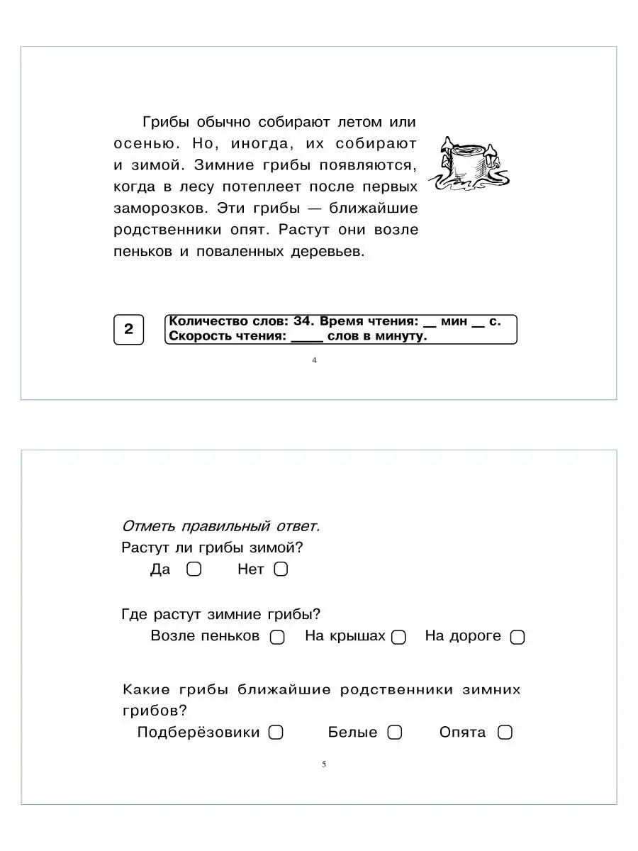 Блицконтроль скорости чтения 2 кл. Компл 5 за знания 16892206 купить в  интернет-магазине Wildberries