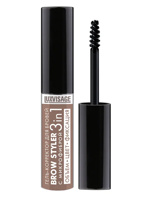 LUXVISAGE Гель корректор для бровей BROW STYLER 3 in 1 с микрофиброй, вариант, фото 8