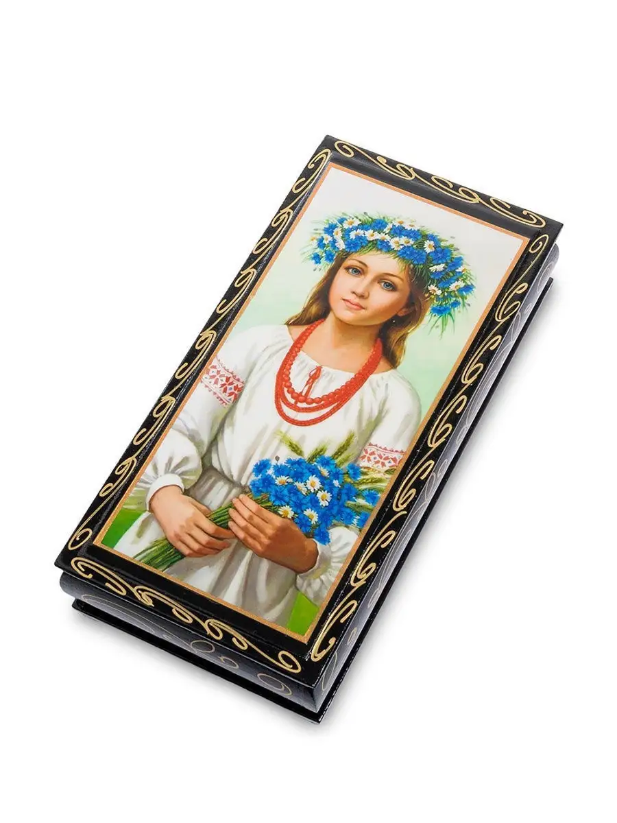 Шкатулка-купюрница в технике декупаж (8х17х4)
