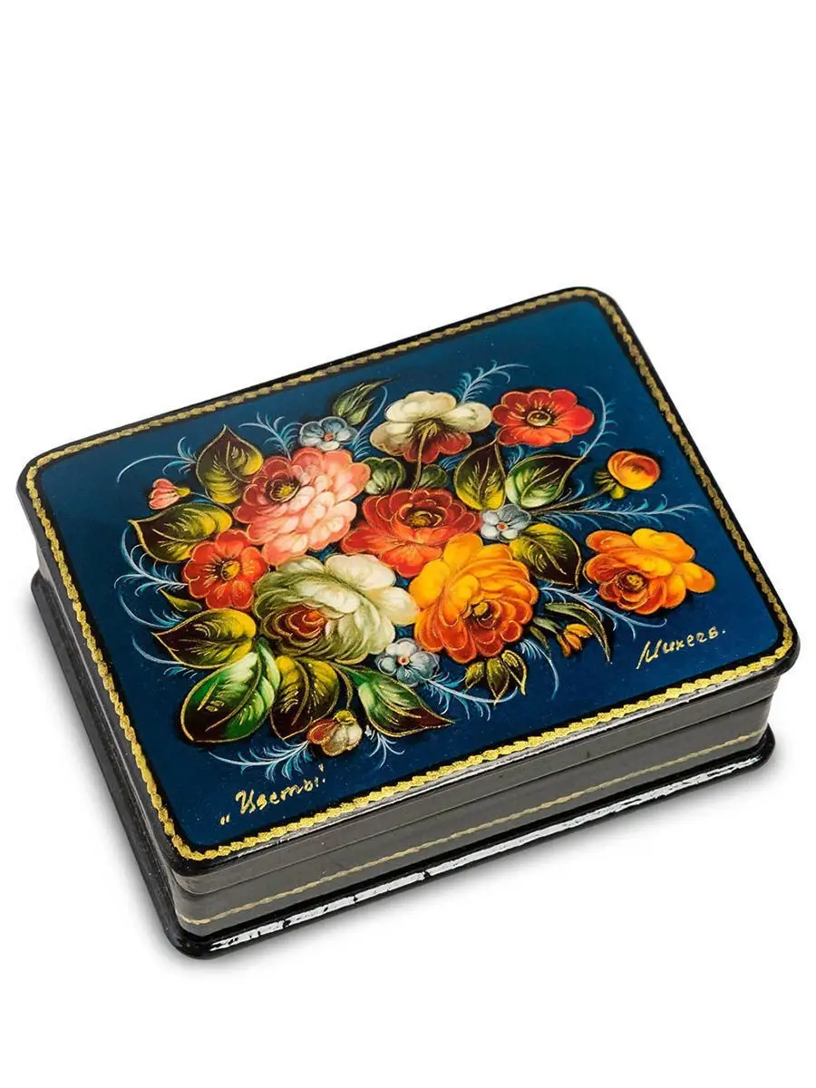 Шкатулка в технике декупаж "Цветы" (10х8х3,5)