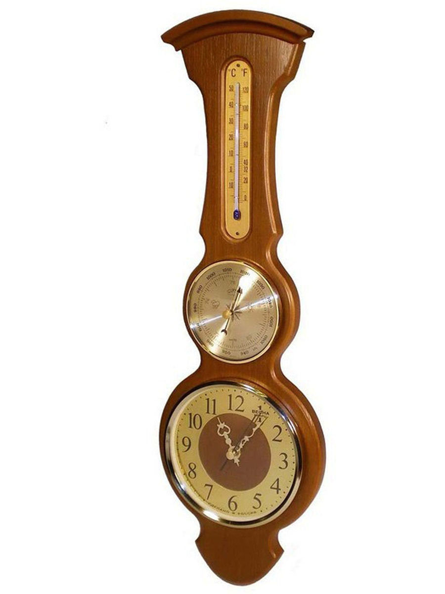 Барометр с часами настенный. Quartz часы настенные с барометром. Барометр настенный деревянный. Метеостанция настенная деревянная.