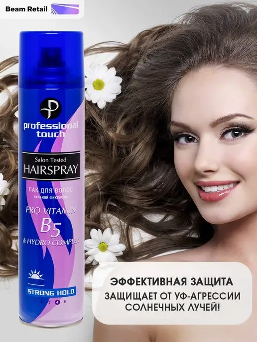 PROFESSIONAL TOUCH Лак для волос сильная фиксация 2 шт, 265 мл, фото 2