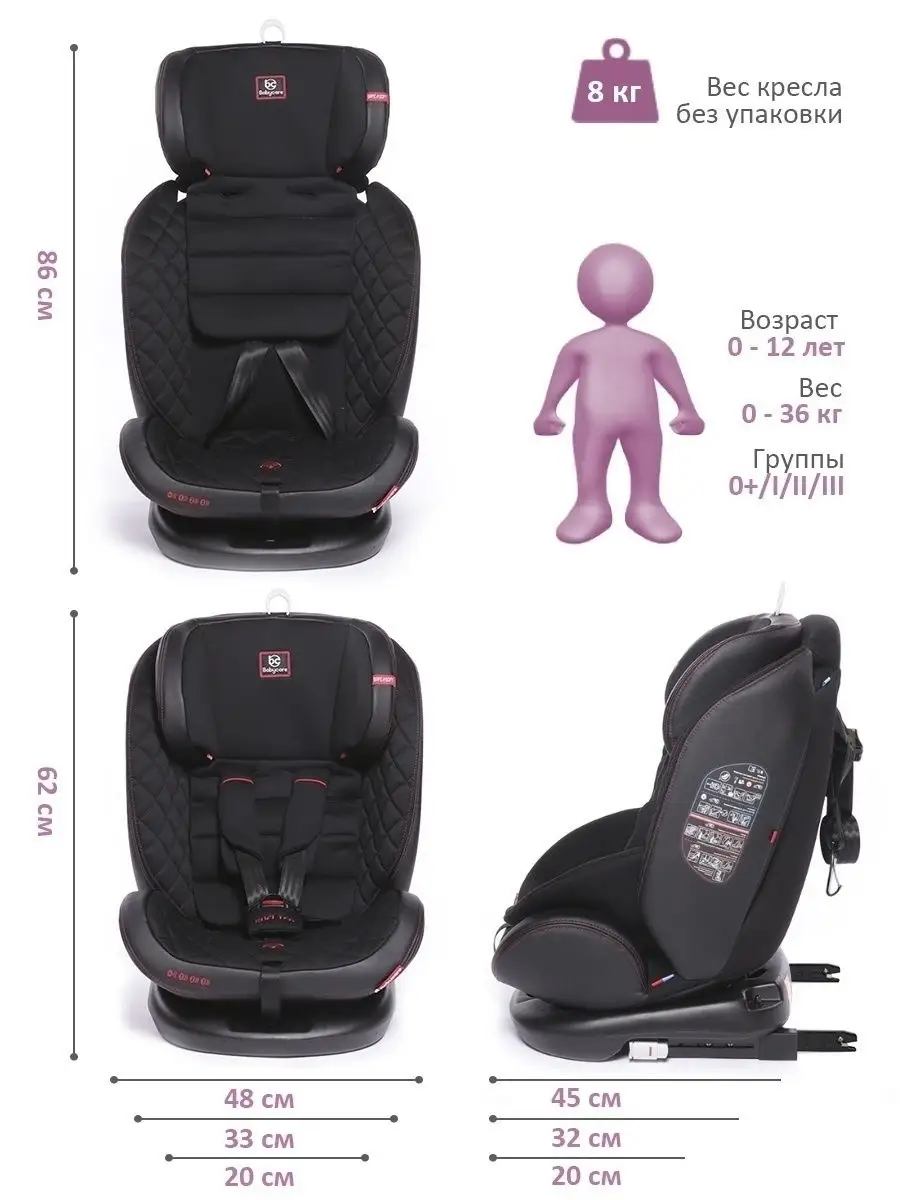 Автокресло поворотное Shelter Isofix 0-36кг BabyCare 16956792 купить в  интернет-магазине Wildberries