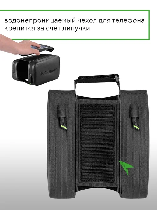 Rockbros Сумка велосипедная байкпакинг, черный, фото 7