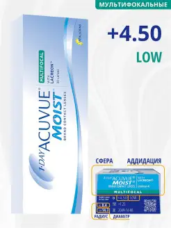 Мультифокальные линзы R 8.4, +4.50, LOW, 30 линз 1-Day Acuvue Moist multifocal 17056887 купить за 2 393 ₽ в интернет-магазине Wildberries