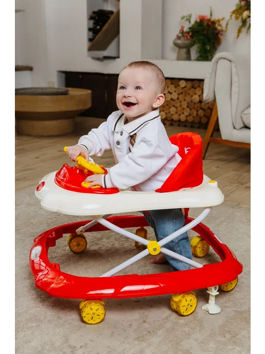 babycare Ходунки каталка Optima, съемная игровая панель, белый, фото 7