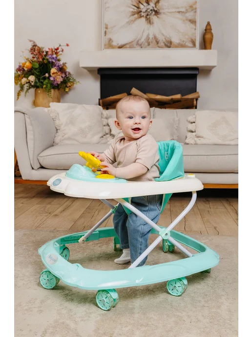 babycare Ходунки каталка Optima, съемная игровая панель, голубой, фото 6