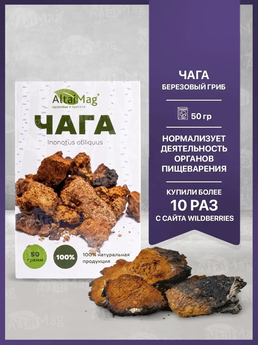 Чага березовая Altaimag 17065792 купить за 168 ₽ в интернет-магазине  Wildberries