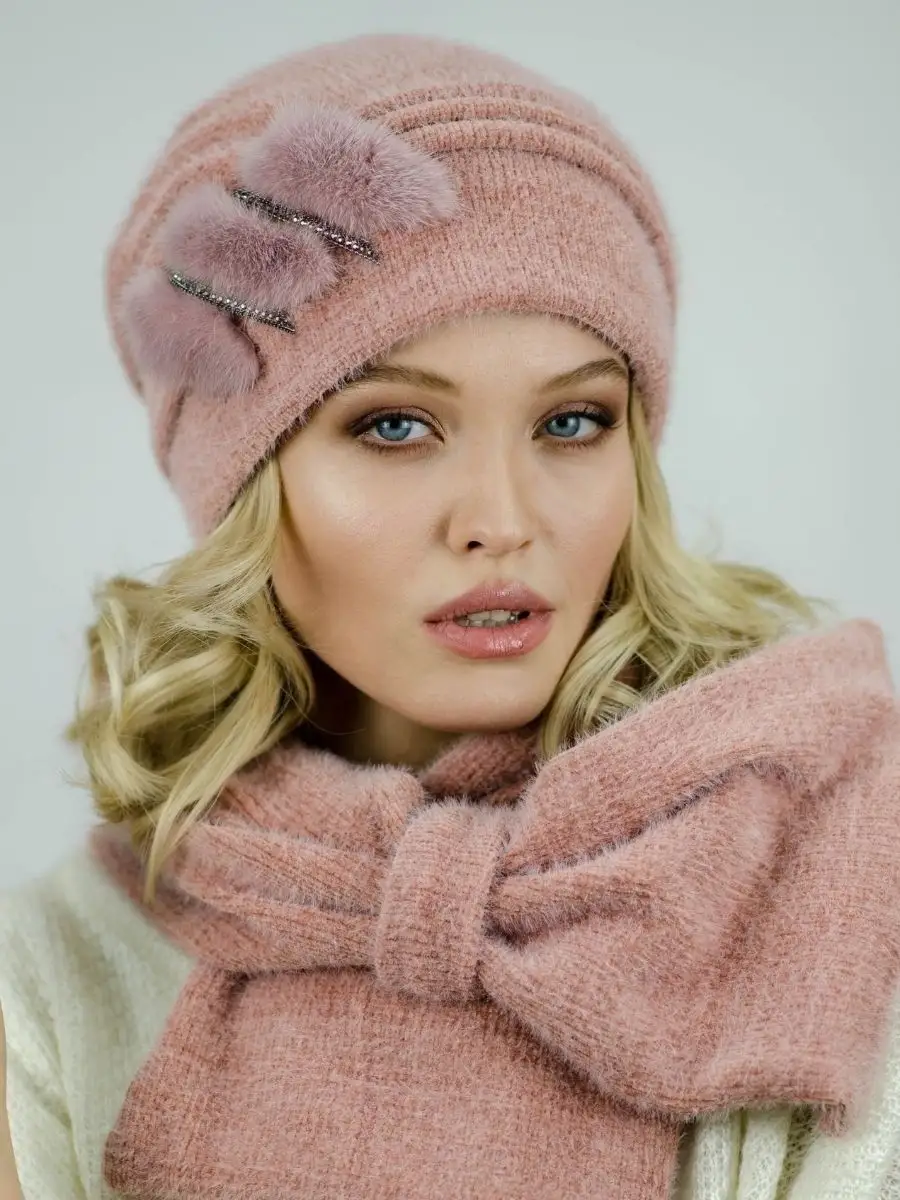 Купить женские вязаные меховые шапки в интернет магазине internat-mednogorsk.ru