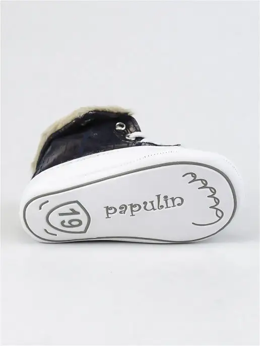 Papulin Пинетки-кеды для малышей, черный, фото 4