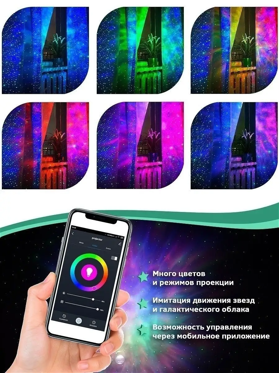 Ночник звездное небо умный Star Glow Star Glow Smart 17108686 купить в  интернет-магазине Wildberries