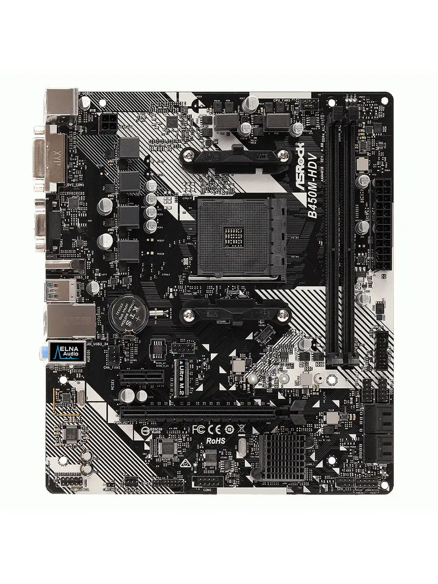 Материнская плата ASROCK B450M-HDV R4.0 /MicroATX/SAM4/AMD B450/DDR4/2133  МHz Asrock 17147705 купить в интернет-магазине Wildberries