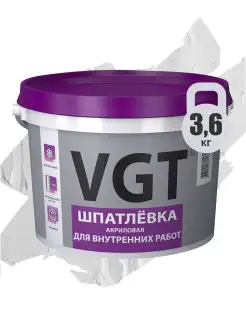 Шпатлевка (шпаклевка) для внутренних работ, 3,6 кг VGT 17170038 купить за 346 ₽ в интернет-магазине Wildberries