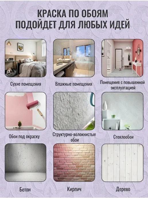 PROFESSIONAL Краска для обоев белая акриловая без запаха, 3кг, 3 кг, фото 2