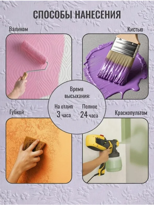PROFESSIONAL Краска для обоев белая акриловая без запаха, 3кг, 3 кг, фото 3