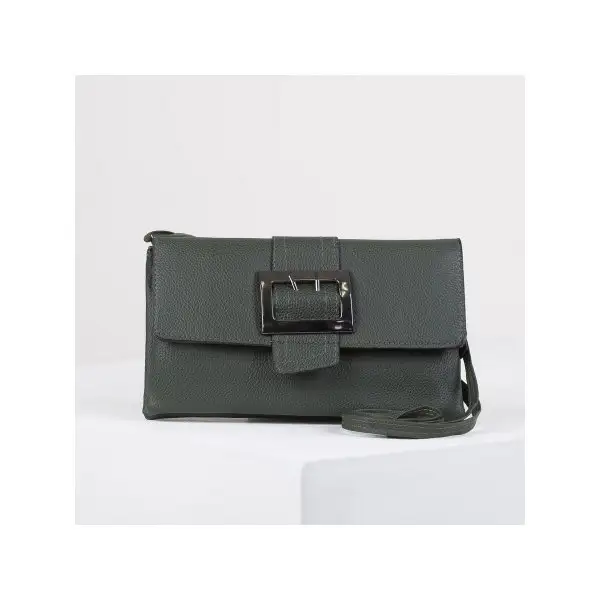 Клатч женский, 3 отдела на молнии, длинный ремень