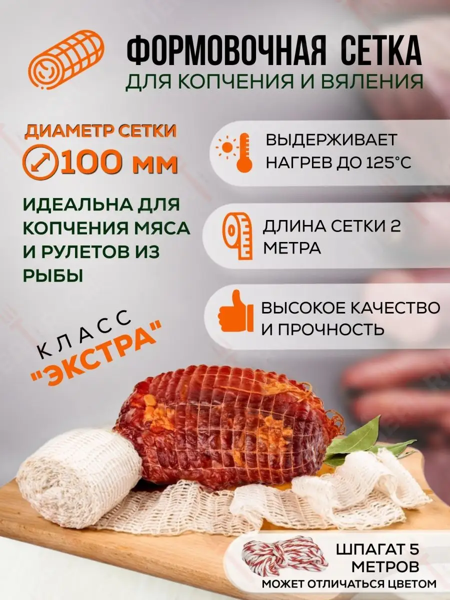 Сетка кулинарная для копчения мяса и рыбы 100мм Meatrich 17220845 купить за  148 ₽ в интернет-магазине Wildberries