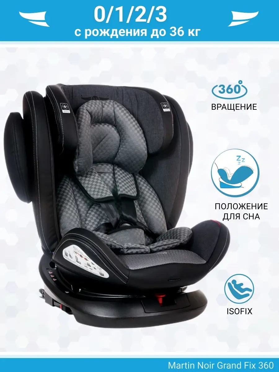 Автокресло детское/от 0 до 12 лет/0/1/2/3/ Isofix до 36 кг/0-36кг/0-12 лет  Martin Noir 17252311 купить в интернет-магазине Wildberries