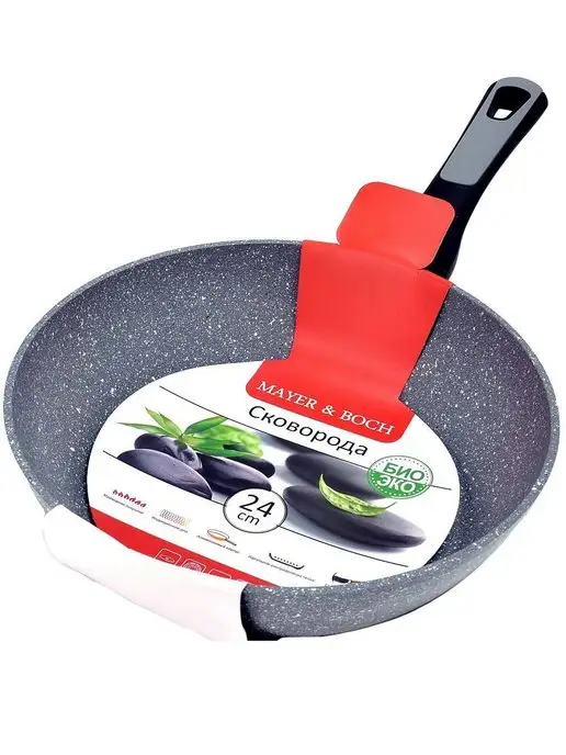 Сковорода с антипригарным покрытием и съемной ручкой, 24 см - фото 12