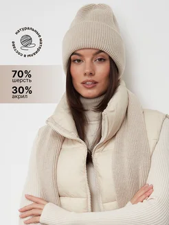 Шапка и шарф комплект вязаный теплый FortiKnitwear 17311637 купить за 1 886 ₽ в интернет-магазине Wildberries