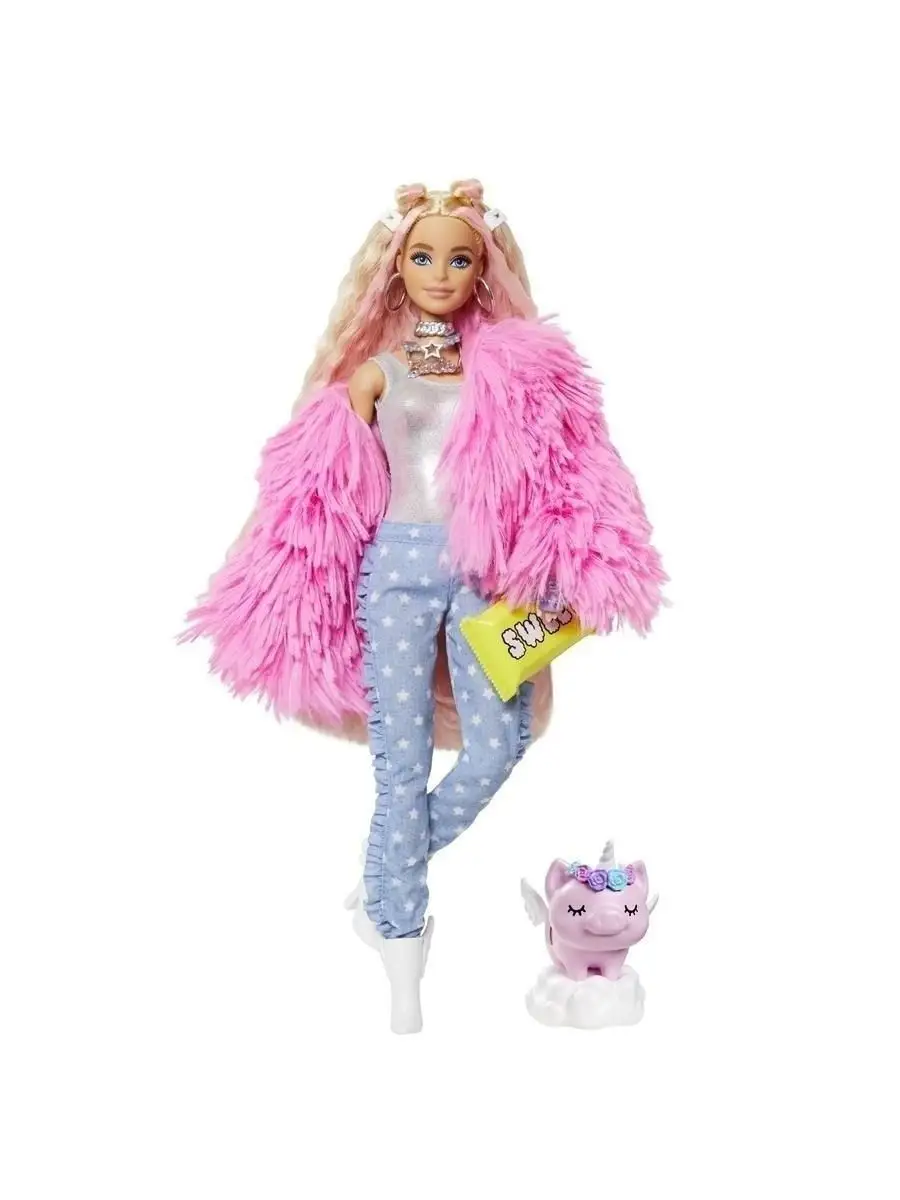 Кукла Barbie EXTRA Барби Экстра в розовой куртке GRN28 Barbie 17313682  купить в интернет-магазине Wildberries