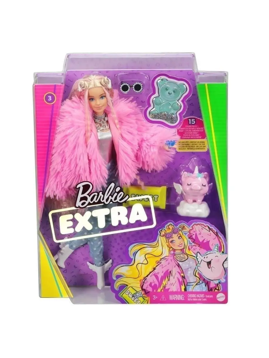 Кукла Barbie EXTRA Барби Экстра в розовой куртке GRN28 Barbie 17313682  купить в интернет-магазине Wildberries